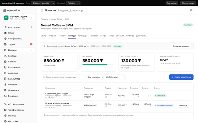 Расходы проекта
